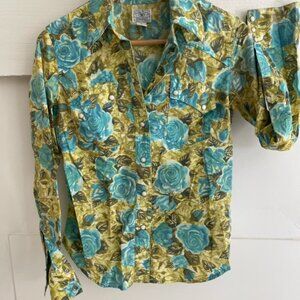 Lucky Brand Floral Cotton Long Sleeve Western Shirt